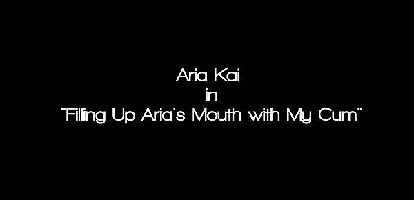  Busty Teen Aria Kai Sucks Big Dick for a Mouthful of Cum